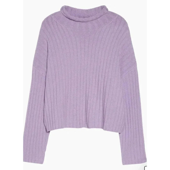 Open Edit Sweater Women’s Small Purple Turtleneck Wool Blend - Picture 1 of 7